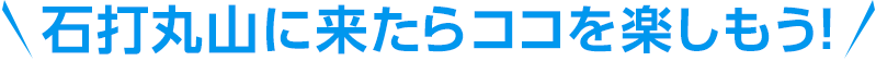 石打丸山に来たらココを楽しもう！